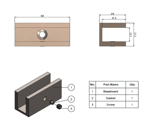 Meir Shower Glass Fixing U Bracket